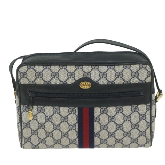 GUCCI GG Supreme Sherry Line Shoulder Bag Red Navy 32 001 4071 Auth ep2607 - Picture 13 of 16